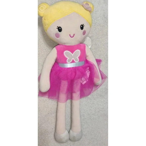 Your Zone Kids 21" Plush Figural Fairy Blonde Hair Pink Dress Stuffed Animal - Picture 2 of 4